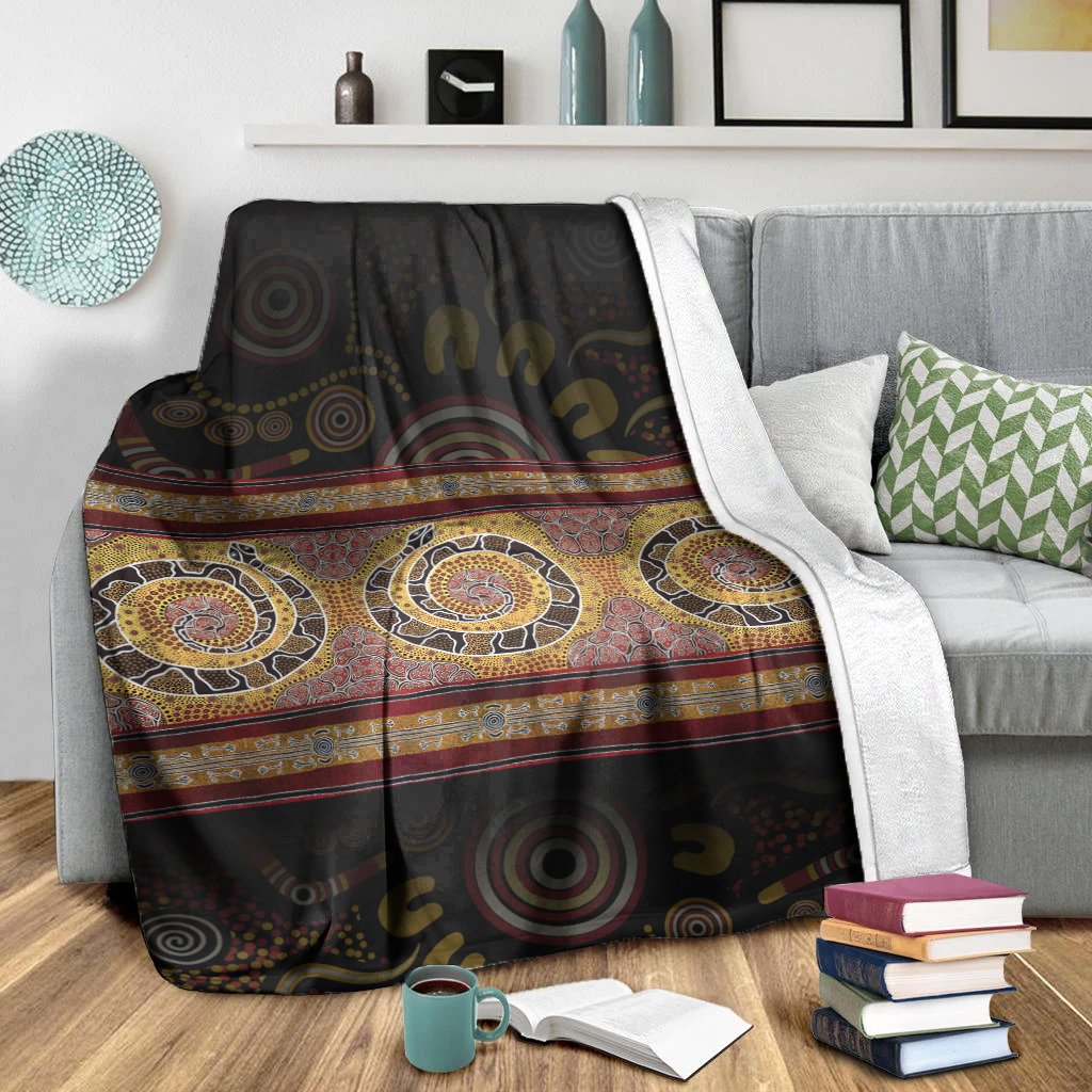 Aboriginal Blanket - Snake Dot Panting Art - Vibe Hoodie Shop
