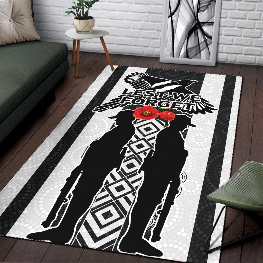 Magpies ANZAC Day Area Rug - Indigenous Art - - Vibe Hoodie Shop