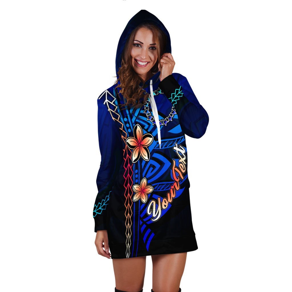 Cook Islands Custom Personalised Hoodie Dress - Vintage Tribal Mountain - Vibe Hoodie Shop