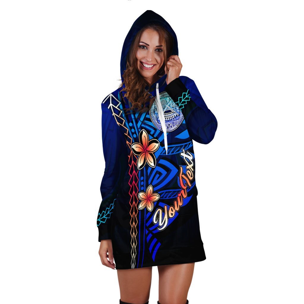 American Samoa Custom Personalised Hoodie Dress - Vintage Tribal Mountain - Vibe Hoodie Shop