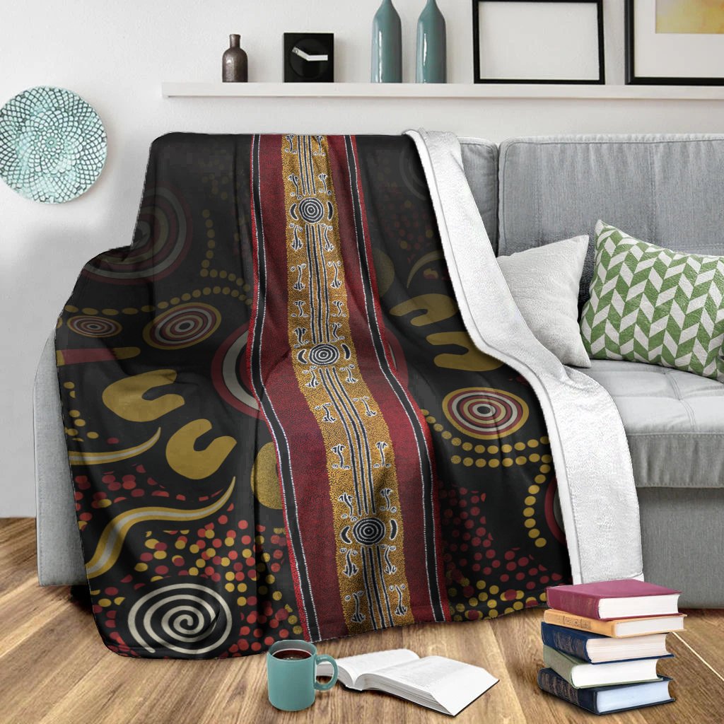 Blanket - Aboriginal Dot Panting Art Stripe Lines - Vibe Hoodie Shop