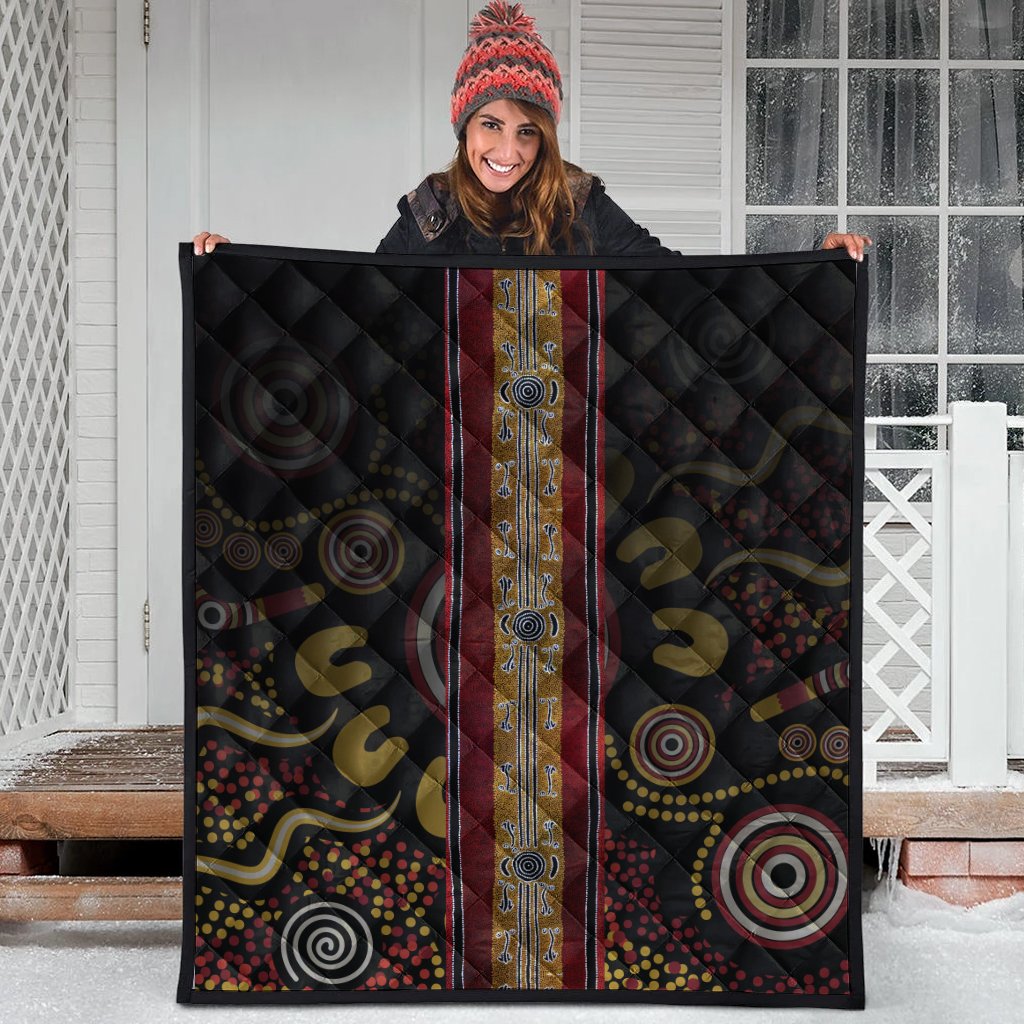 Quilt - Aboriginal Dot Panting Art Stripe Lines - Vibe Hoodie Shop