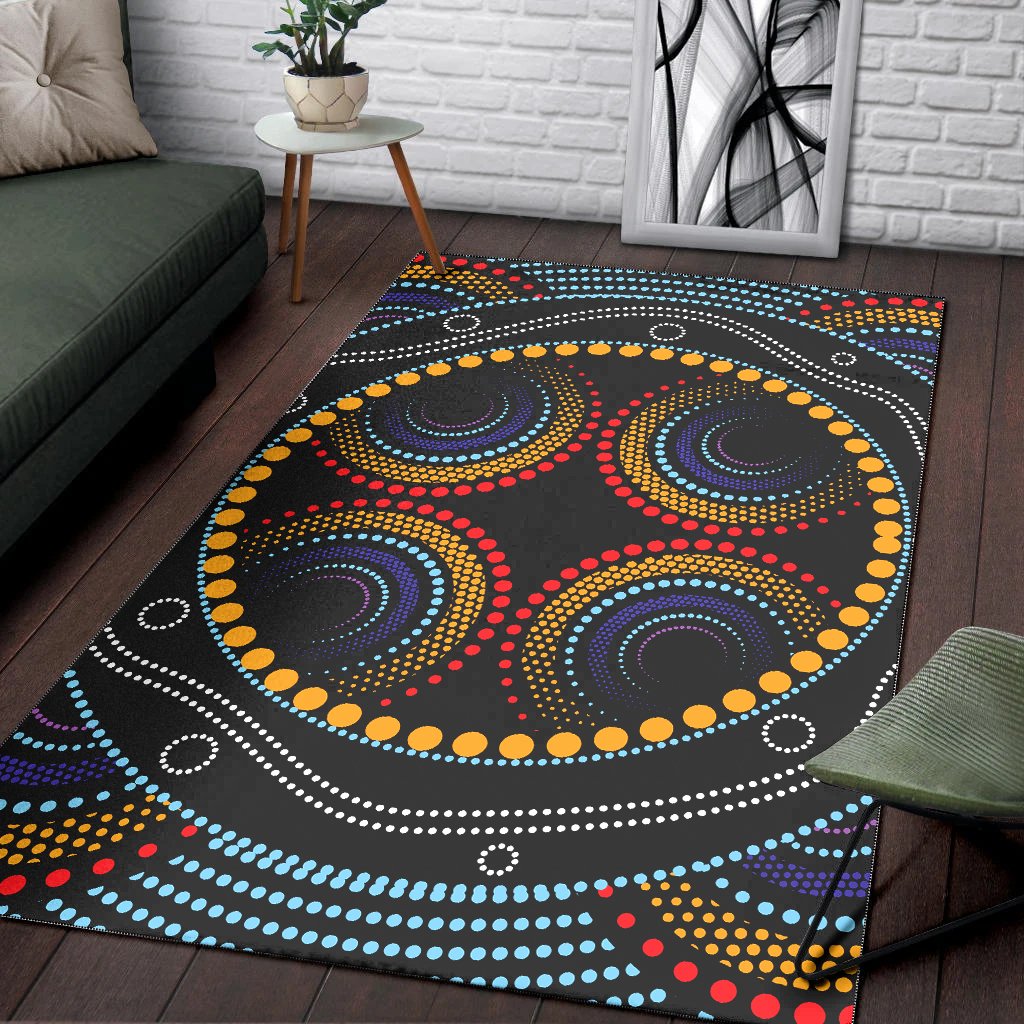 Aboriginal Area Rug - Dreamtime Dot Painting Aboriginal Style - Vibe Hoodie Shop