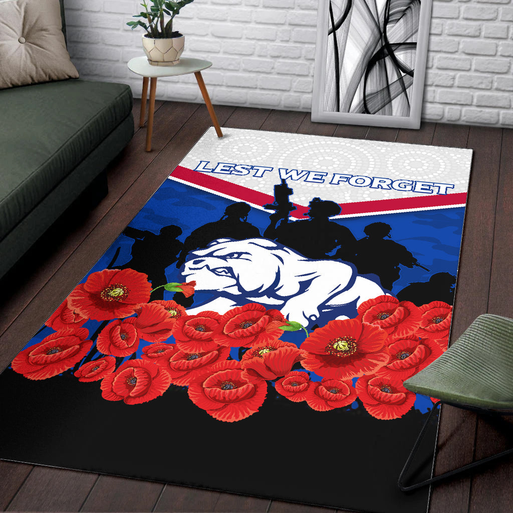 Bulldogs ANZAC Day Indigenous Art Area Rug - - Vibe Hoodie Shop