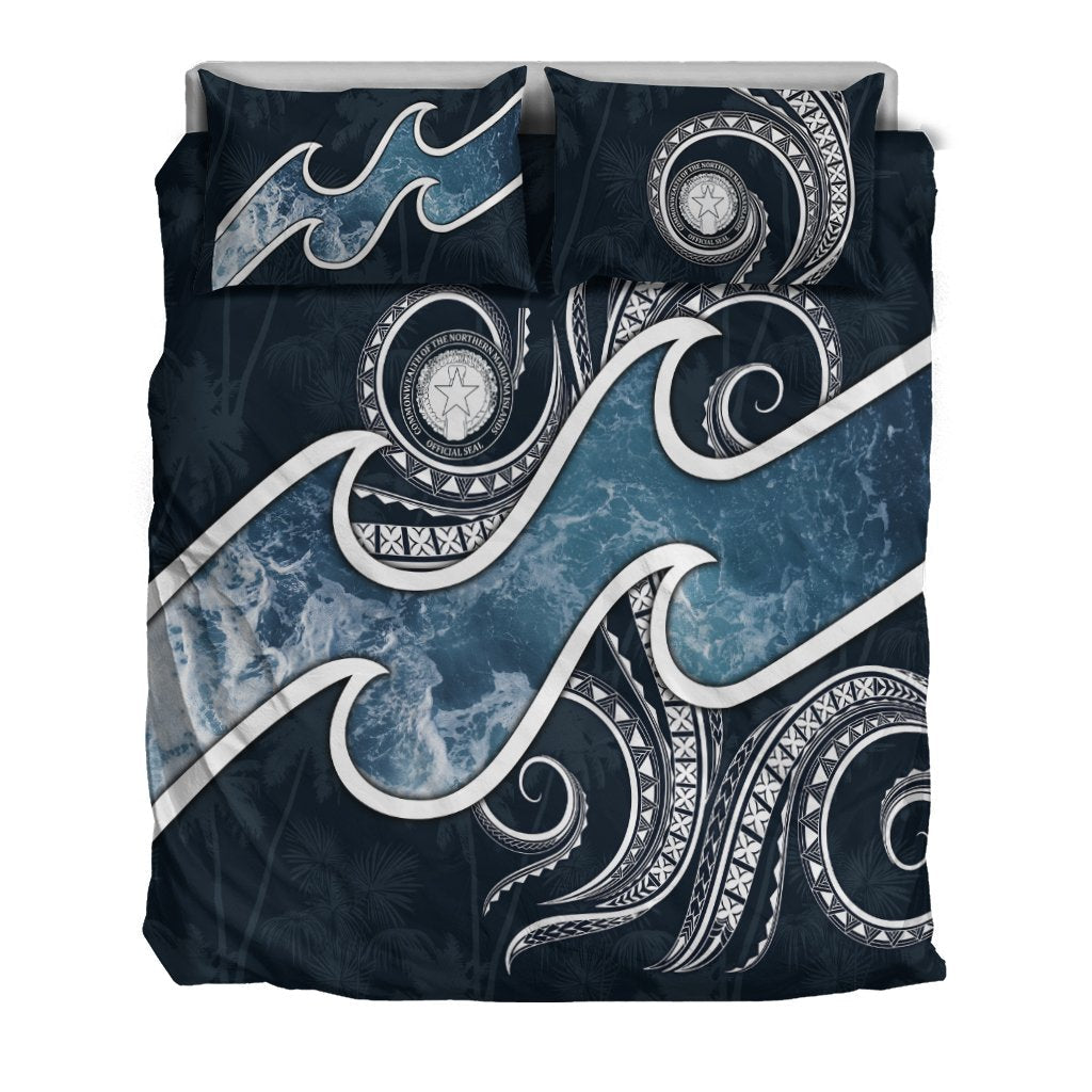 Northern Mariana Islands Polynesian Bedding Set - Ocean Style - Vibe Hoodie Shop