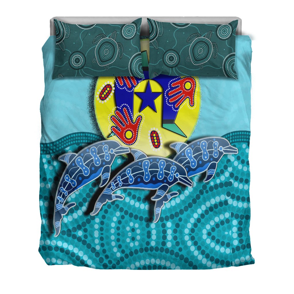 Aboriginal Bedding Set - Aboriginal Dolphin - Vibe Hoodie Shop