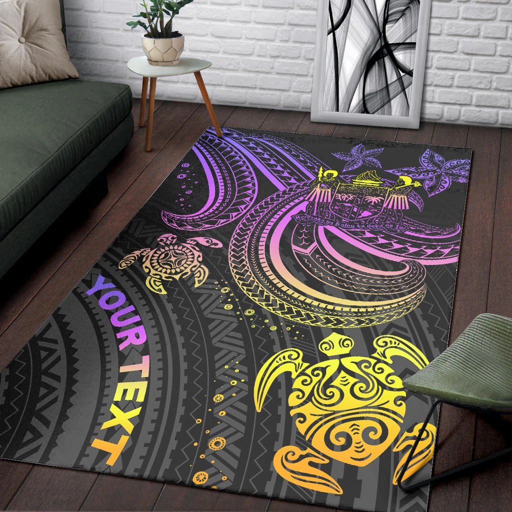 Fiji Custom Personalised Area Rug - Pink Turtle - Vibe Hoodie Shop