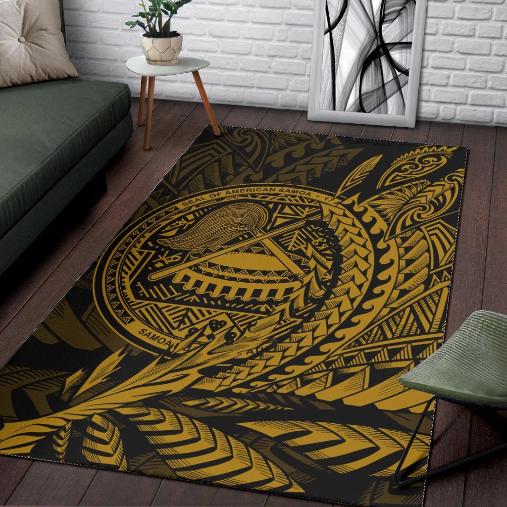 American Samoa Area Rug - Wings Style Gold Color - Vibe Hoodie Shop