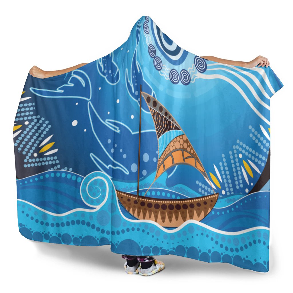 hoodie-blanket-aboriginal-view-sea-with-fish-and-boat