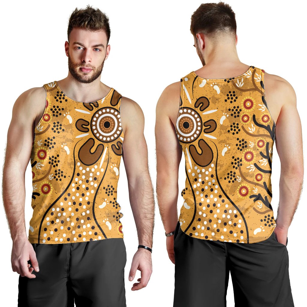 Men's Tank Top - Aboriginal Art In Spring Style - Vibe Hoodie Shop