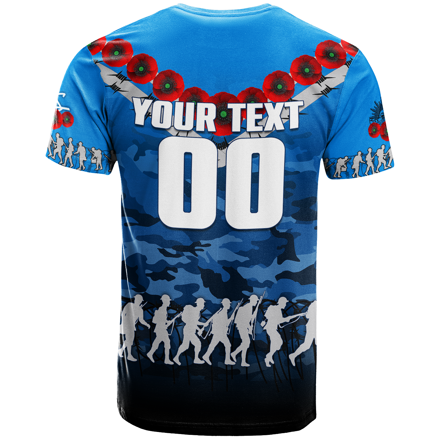 (Custom Personalised) Adelaide Strikers ANZAC 2022 T shirt Camouflage With Poppy - - Vibe Hoodie Shop