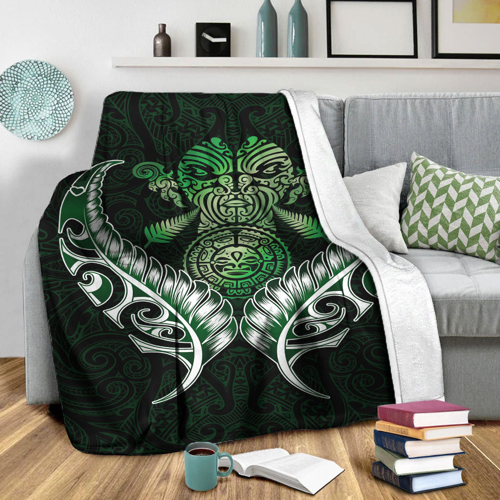 New Zealand Silver Fern Blanket Green - - Vibe Hoodie Shop