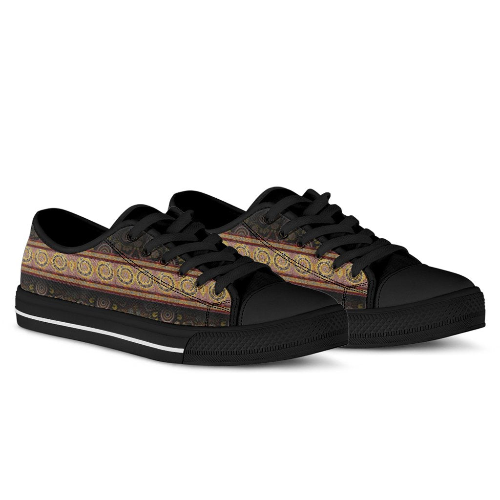 Aboriginal Low Top - Snake Dot Panting Art - Vibe Hoodie Shop