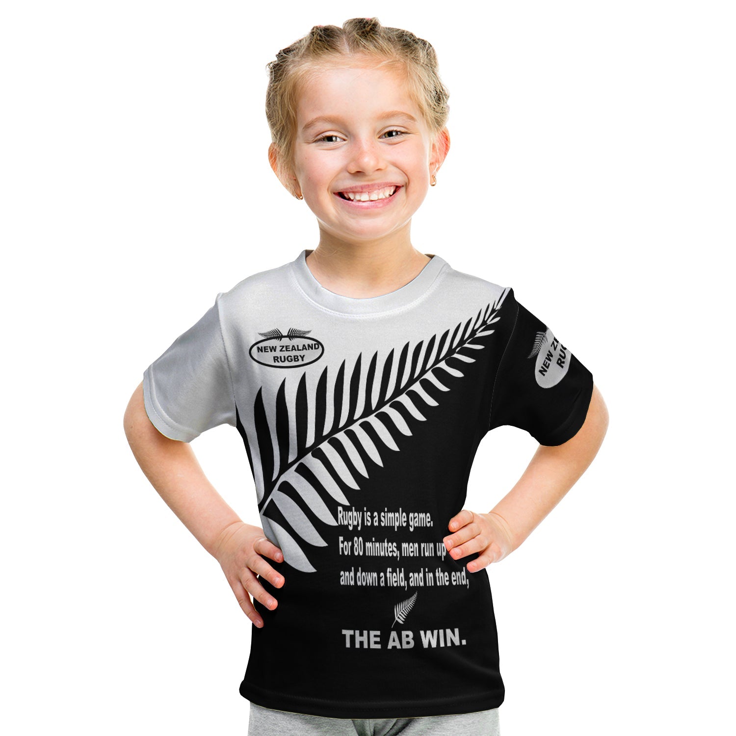New Zealand Rugby T shirt Kid - The AB Win - LT20 - Vibe Hoodie Shop
