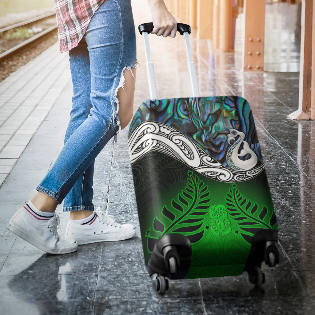 New Zealand Maori Luggage Covers - Manaia Paua Shell Glitter Green LT4 - Vibe Hoodie Shop