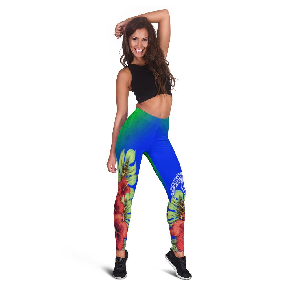 Torres Strait Islanders Leggings - Ocean Hibiscus - Vibe Hoodie Shop