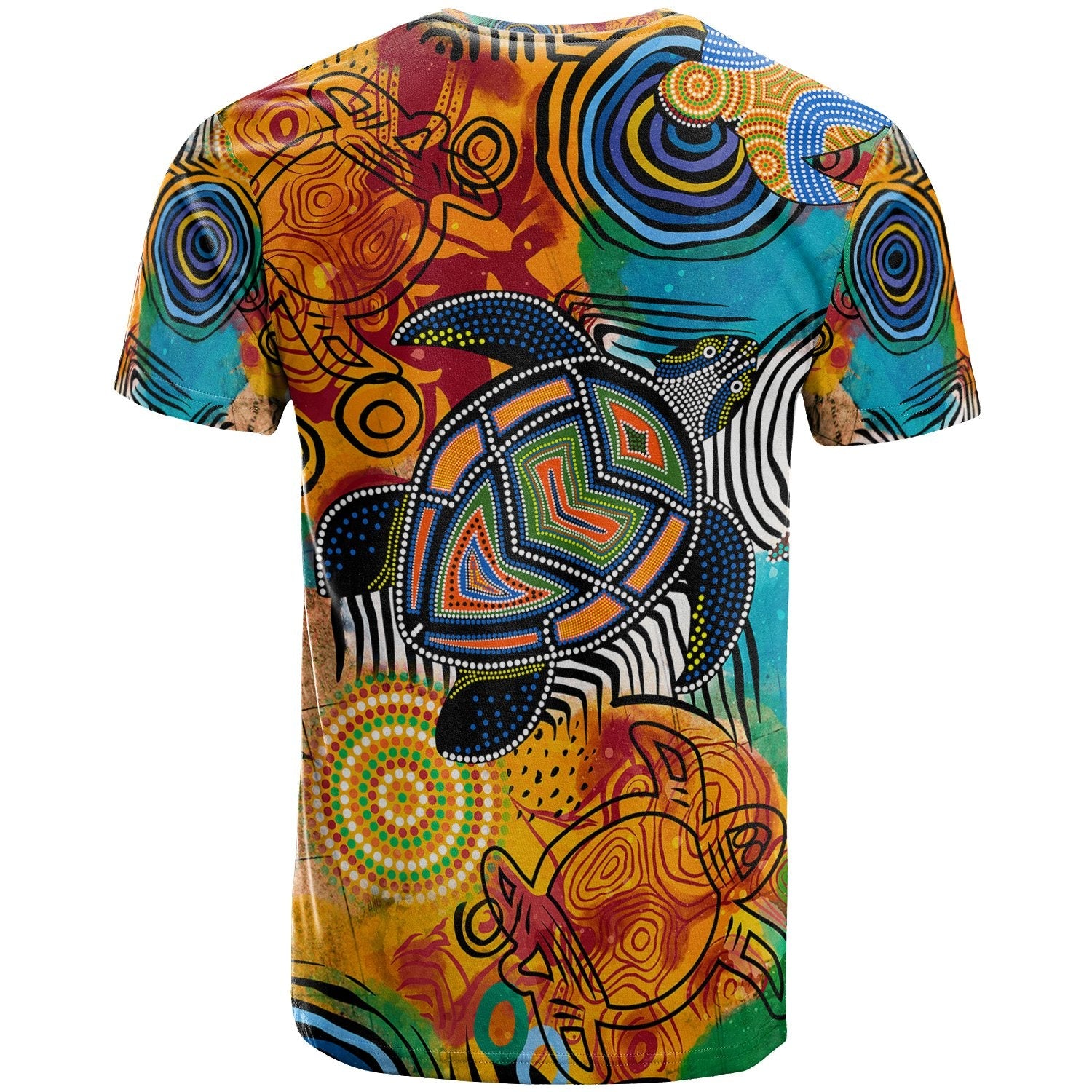 (Custom Your Text) Aboriginal Personalised T shirt - Turtle Indigenous Art - Vibe Hoodie Shop