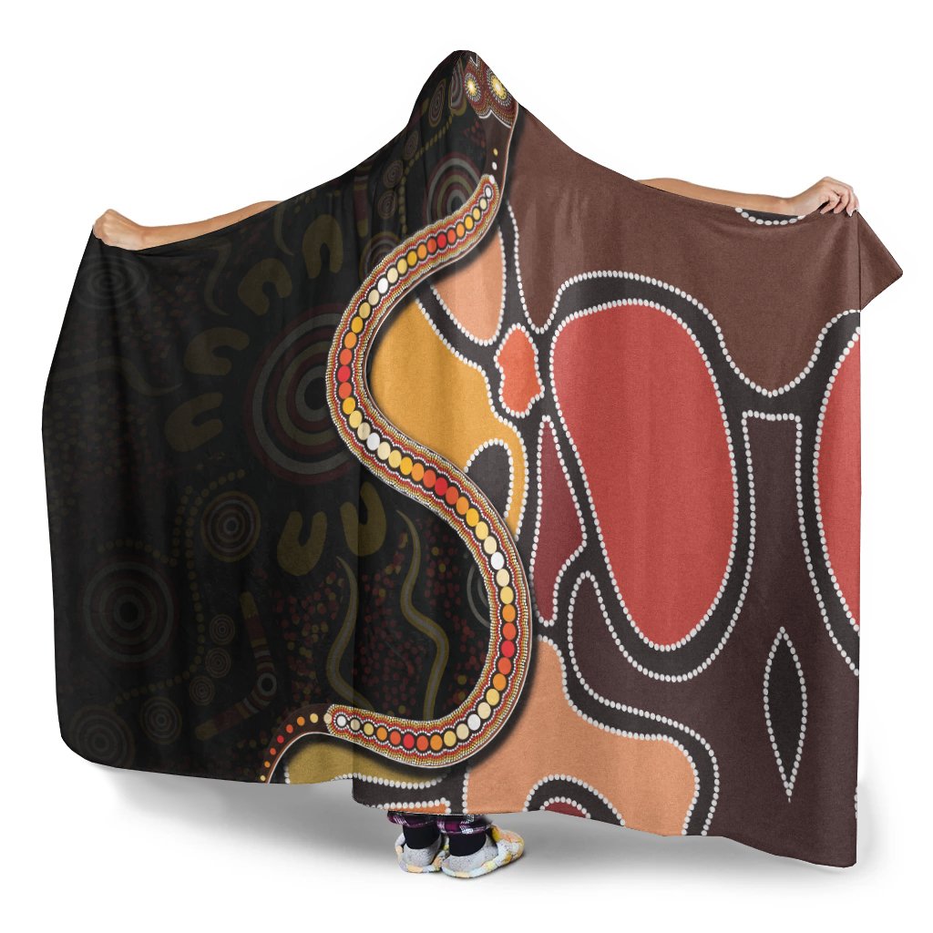 hoodie-blankets-aboriginal-snake-with-dot-painting