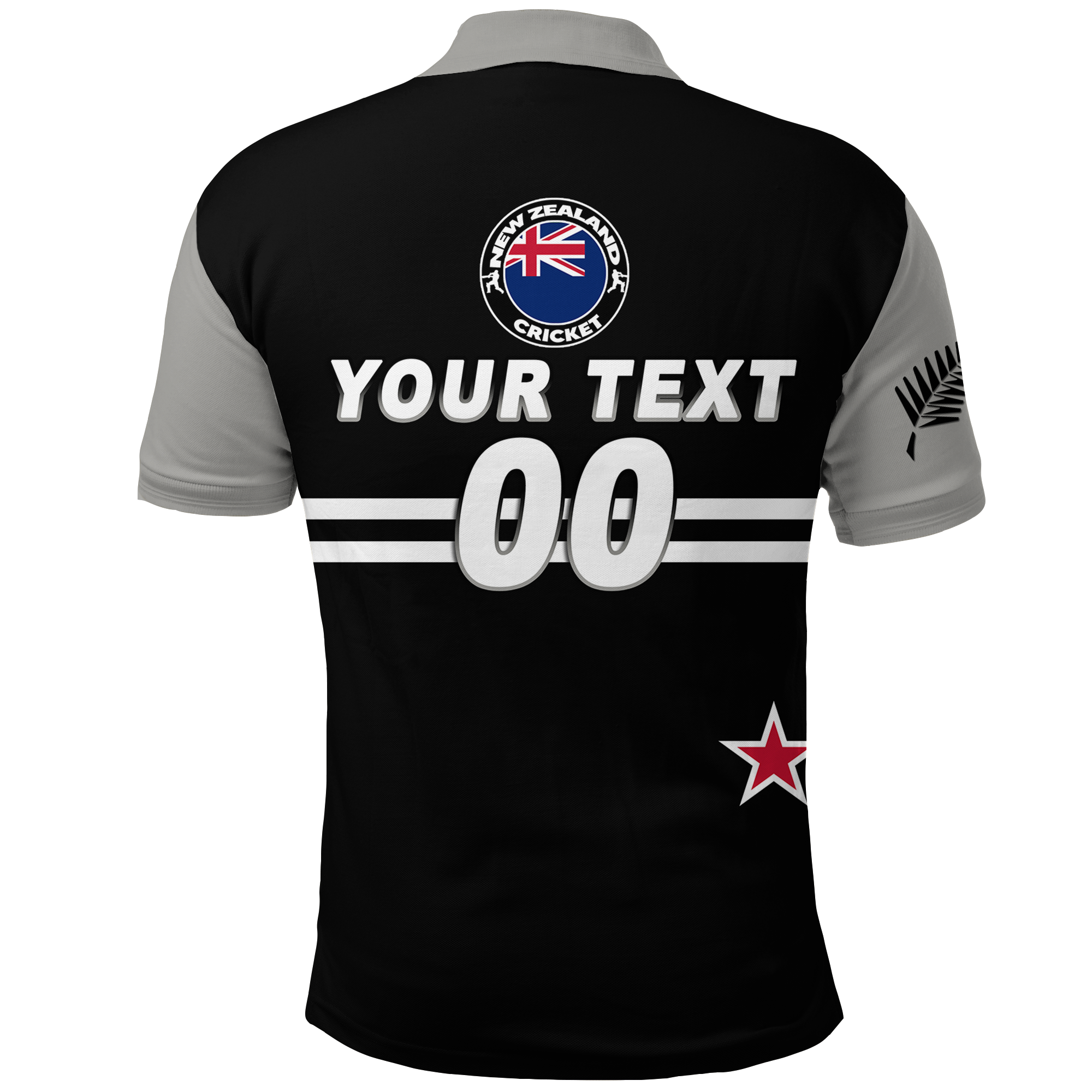 (Custom Personalised) New Zealand Cricket Black Caps Polo Shirt - - Vibe Hoodie Shop