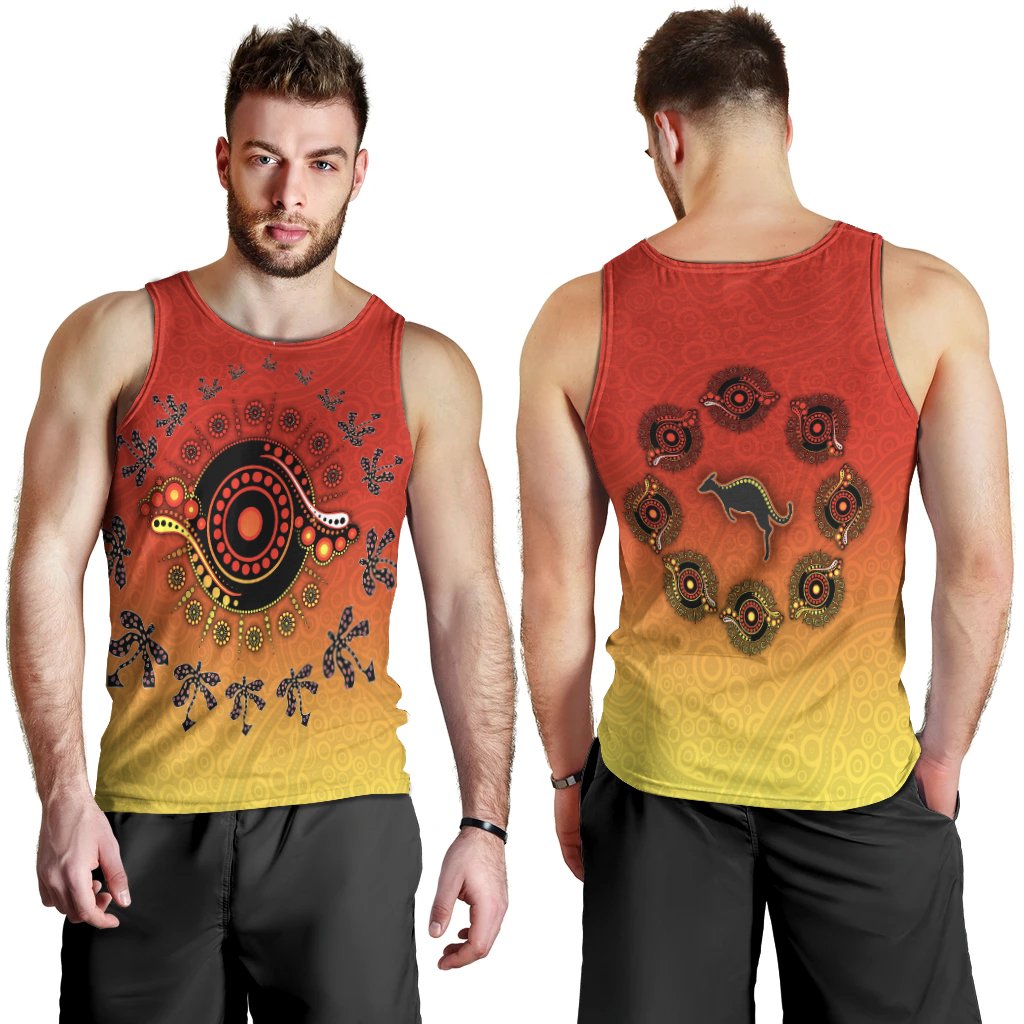 Aboriginal Men Tank Top - Circle Pattern - Vibe Hoodie Shop