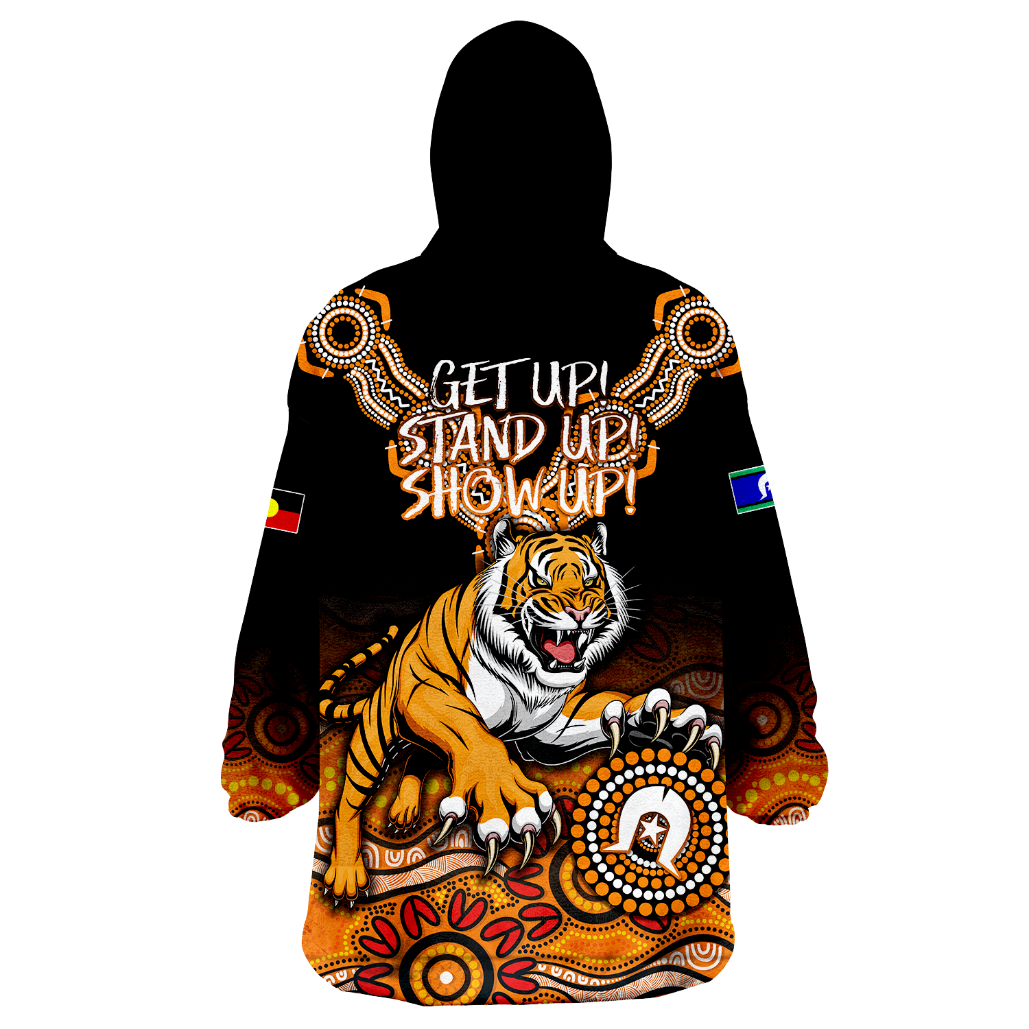 Tigers Rugby NAIDOC 2022 Aboriginal Wearable Blanket Hoodie - - Vibe Hoodie Shop