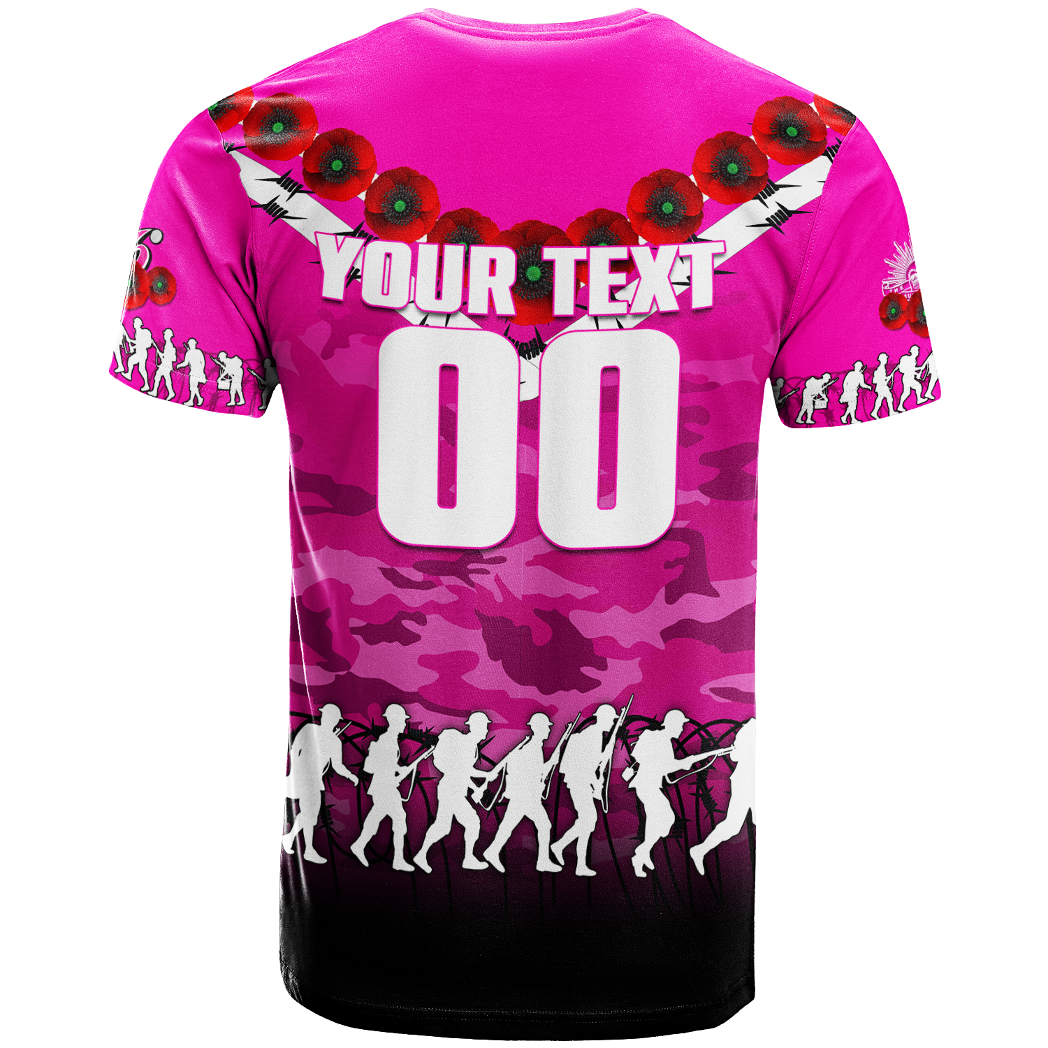 (Custom Personalised) Sydney Sixers ANZAC 2022 T shirt Camouflage With Poppy - - Vibe Hoodie Shop