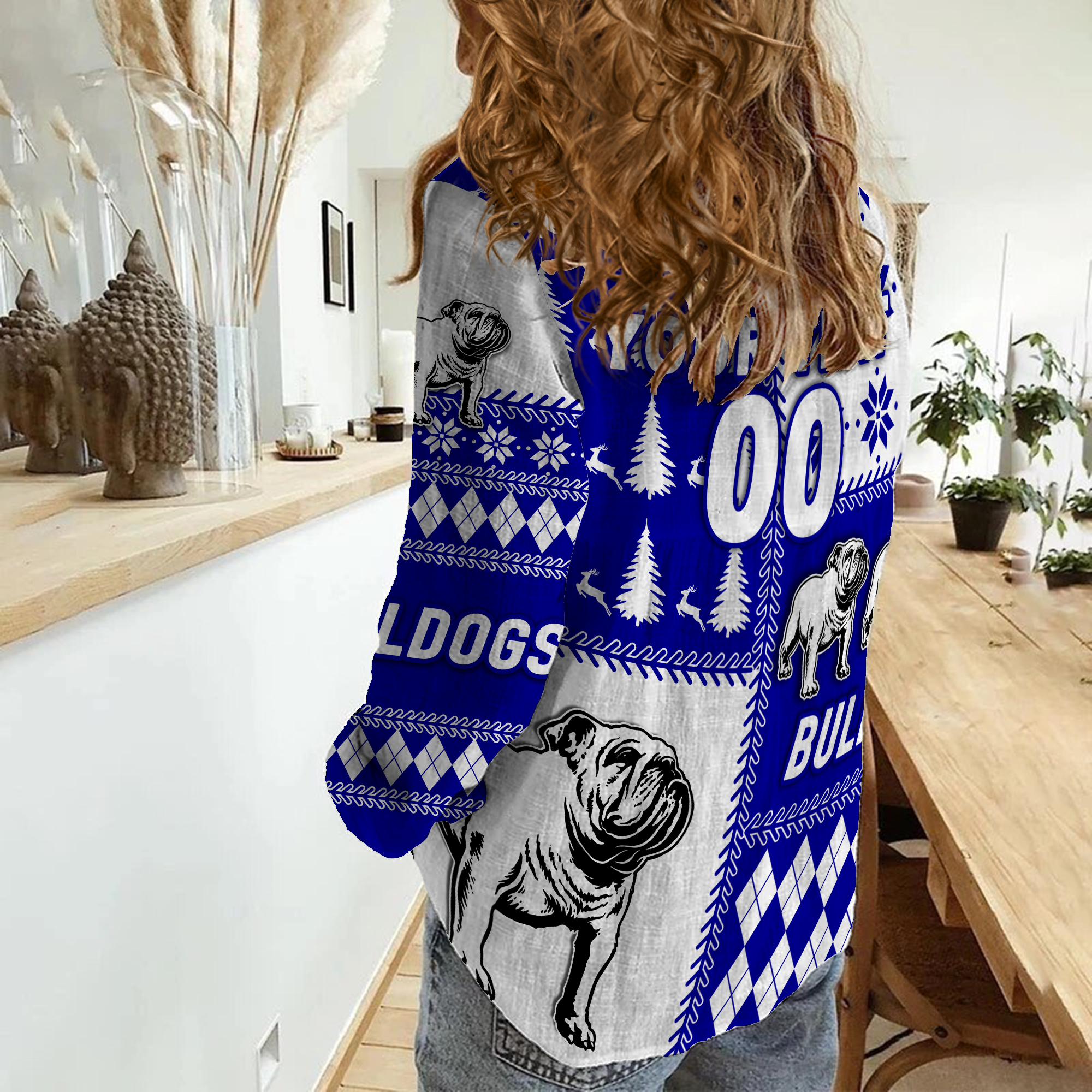 (Custom Personalised) Bulldogs Rugby Christmas 2022 Women Casual Shirt - - Vibe Hoodie Shop