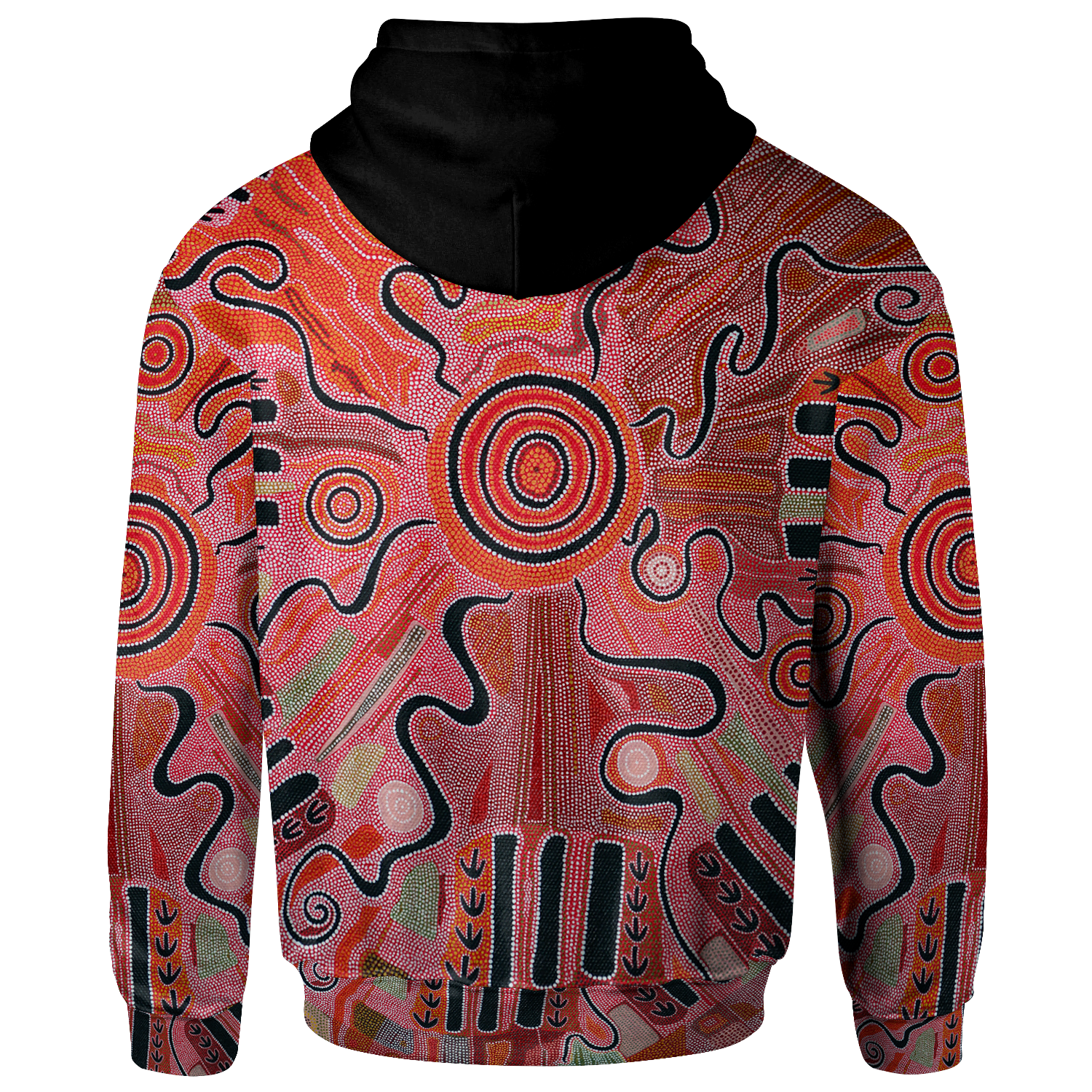 Aboriginal Zip - Up Hoodie - Indigenous Footprint Landscape - Vibe Hoodie Shop