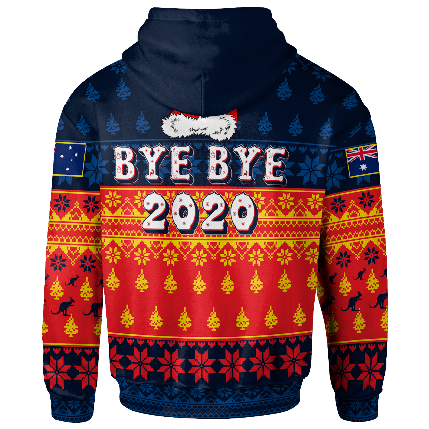 Australia Christmas Zip - Up Hoodie - Bye Bye 2020 - Vibe Hoodie Shop