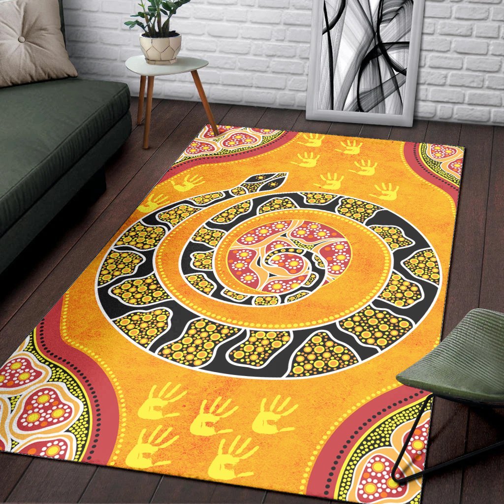 Vibe Hoodie Area Rug - Aboriginal Unique Style Snake Orange Color 2021 - RLT20 - Vibe Hoodie Shop