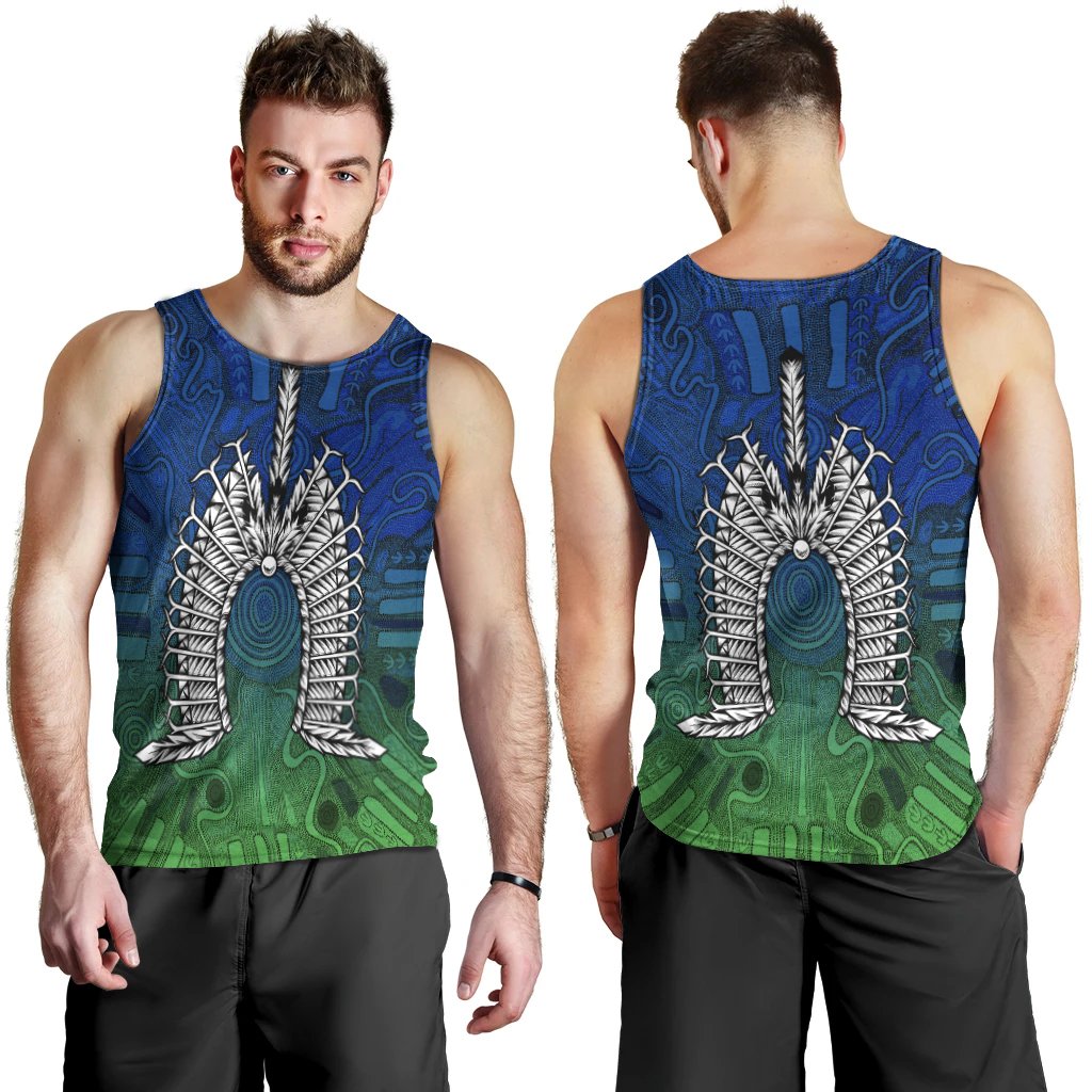 Torres Strait Islanders Men's Tank Top - Dhari Mask - Vibe Hoodie Shop