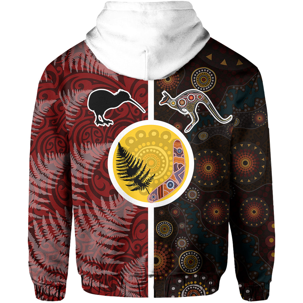 New Zealand Australia Zip up Hoodie Maori Aboriginal - LT20 - Vibe Hoodie Shop