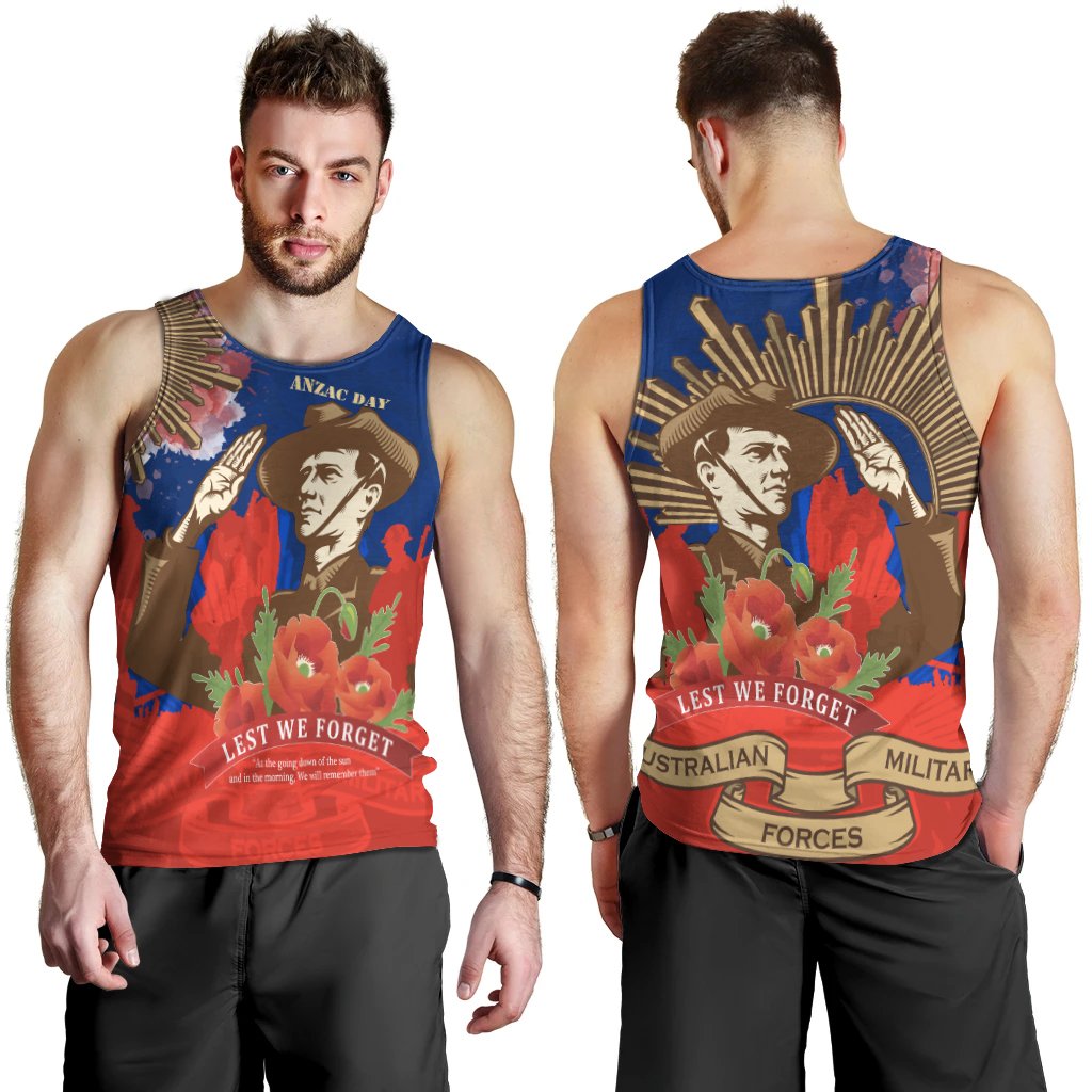 Men Tank Top - AANZAC Australia Remember Them - Vibe Hoodie Shop