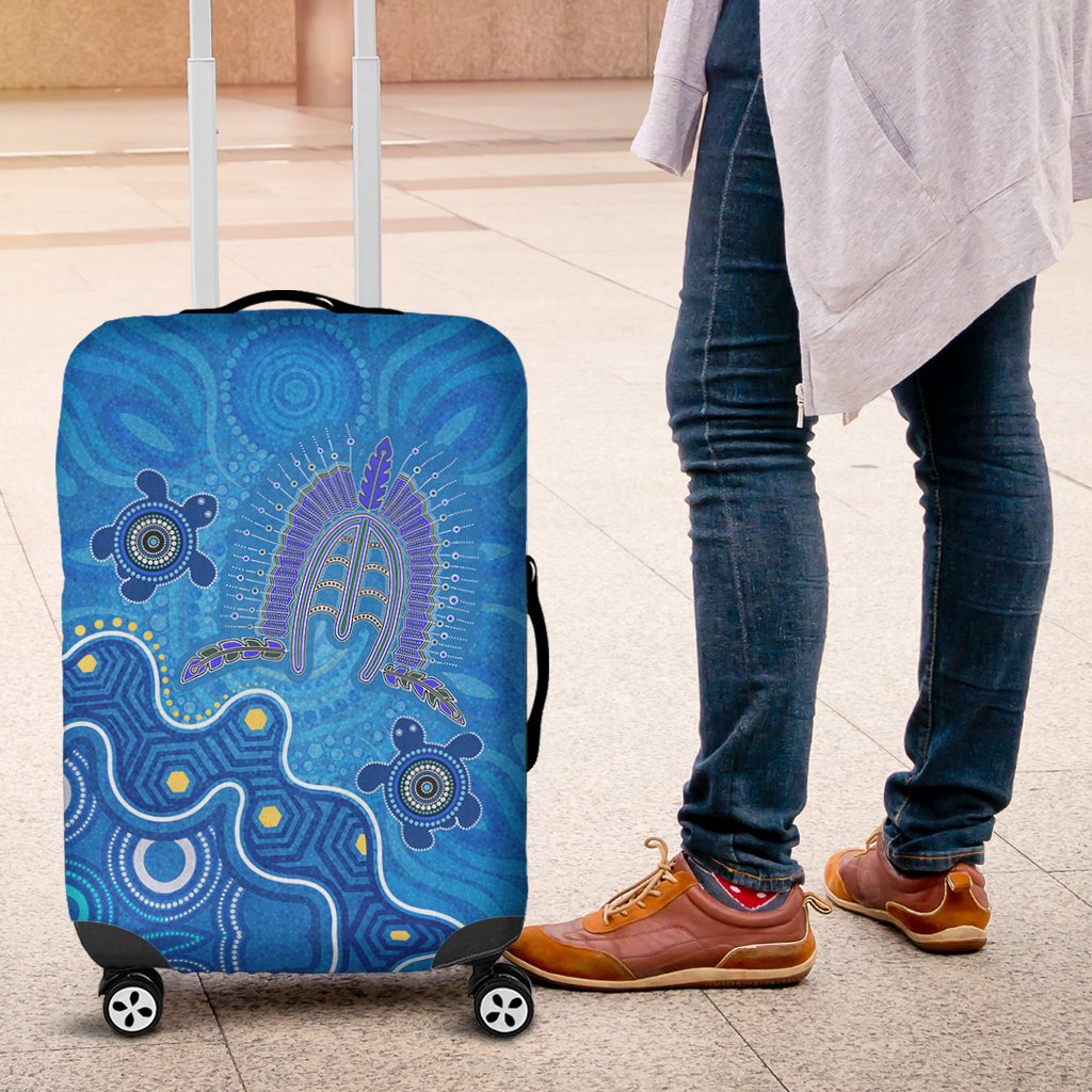 Torres Strait Luggage Covers - Dhari And Turtle - Vibe Hoodie Shop