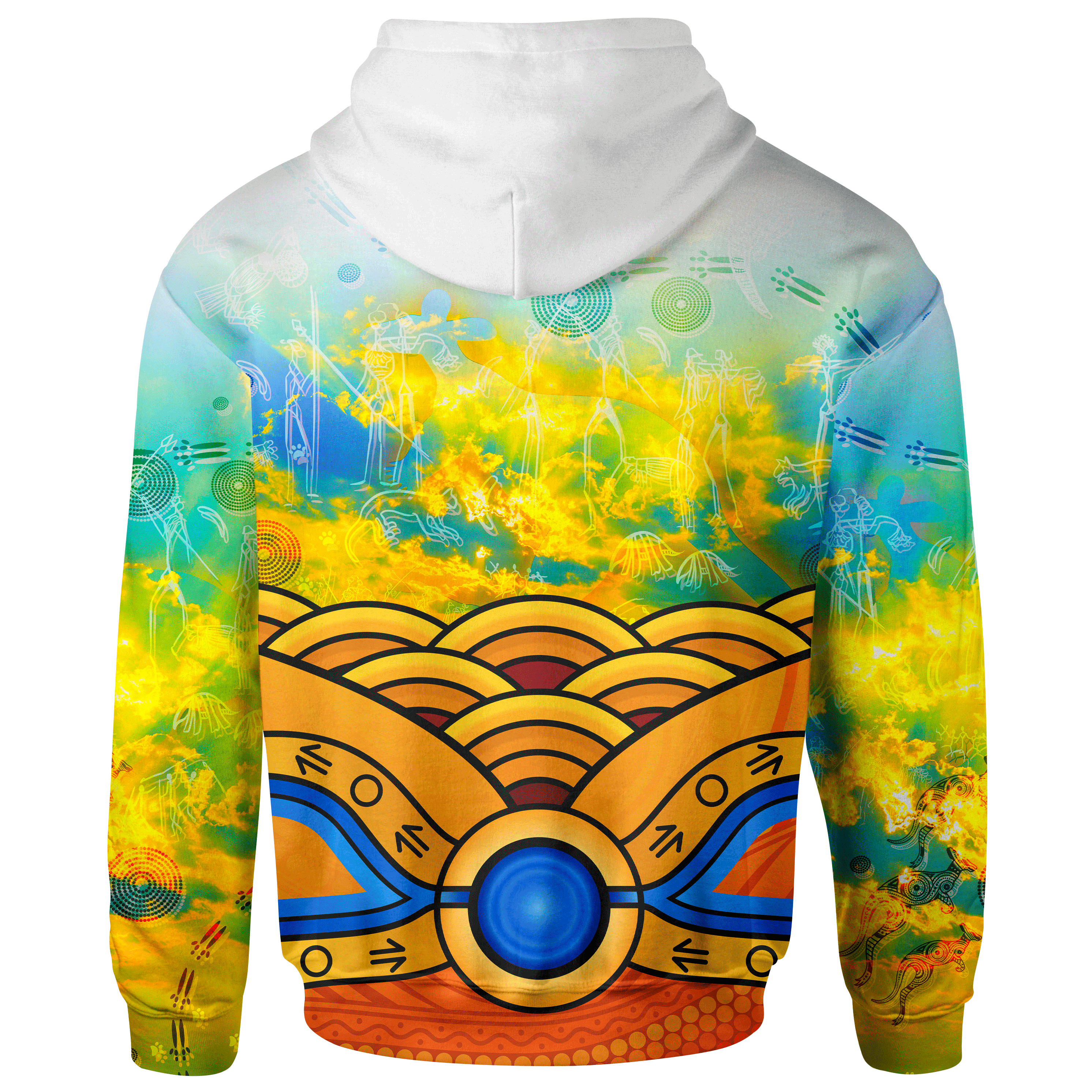 Aboriginal Hoodie, Australia Kangaroo Sky - Vibe Hoodie Shop