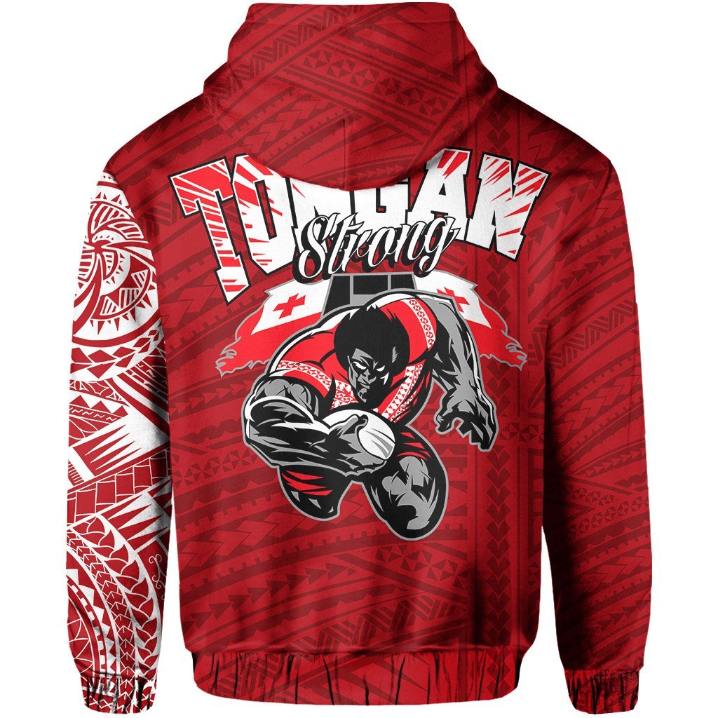 Zip Up Hoodie Tongan Strong Polynesian Tattoo Style - Vibe Hoodie Shop