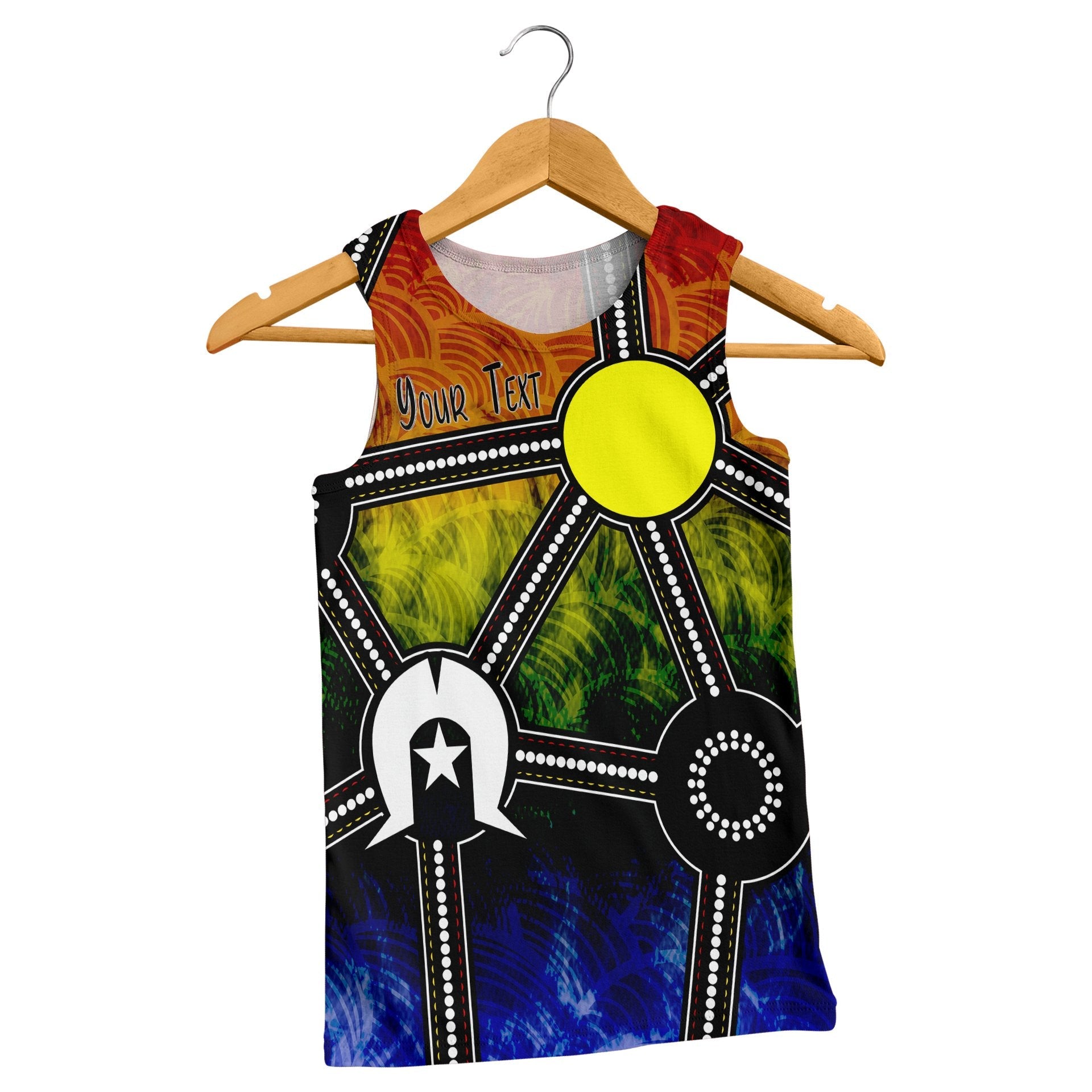 Custom NAIDOC Week 2021 Men's Tank, Aboriginal Geometric Style - Vibe Hoodie Shop