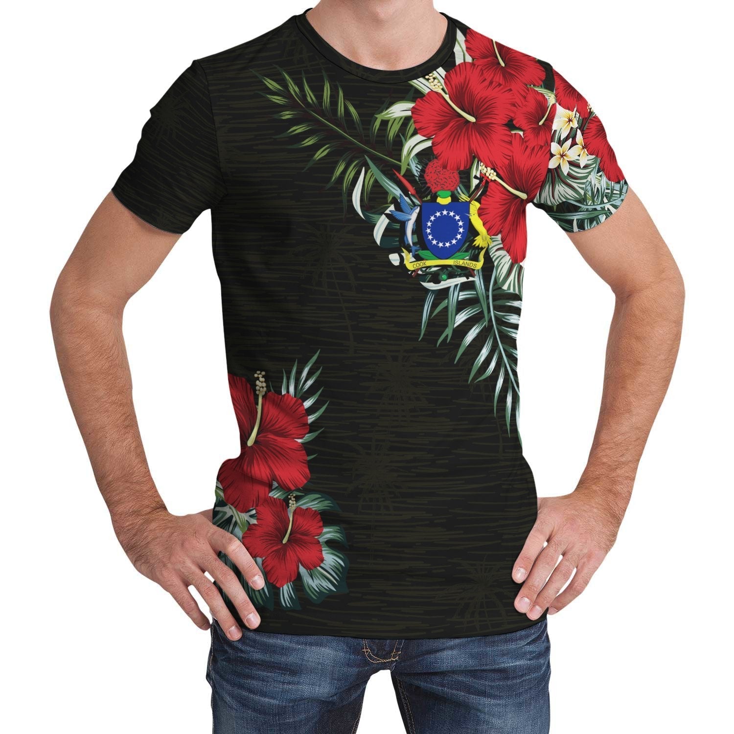 Cook Islands T shirt Hibiscus (Men/Women) - Vibe Hoodie Shop