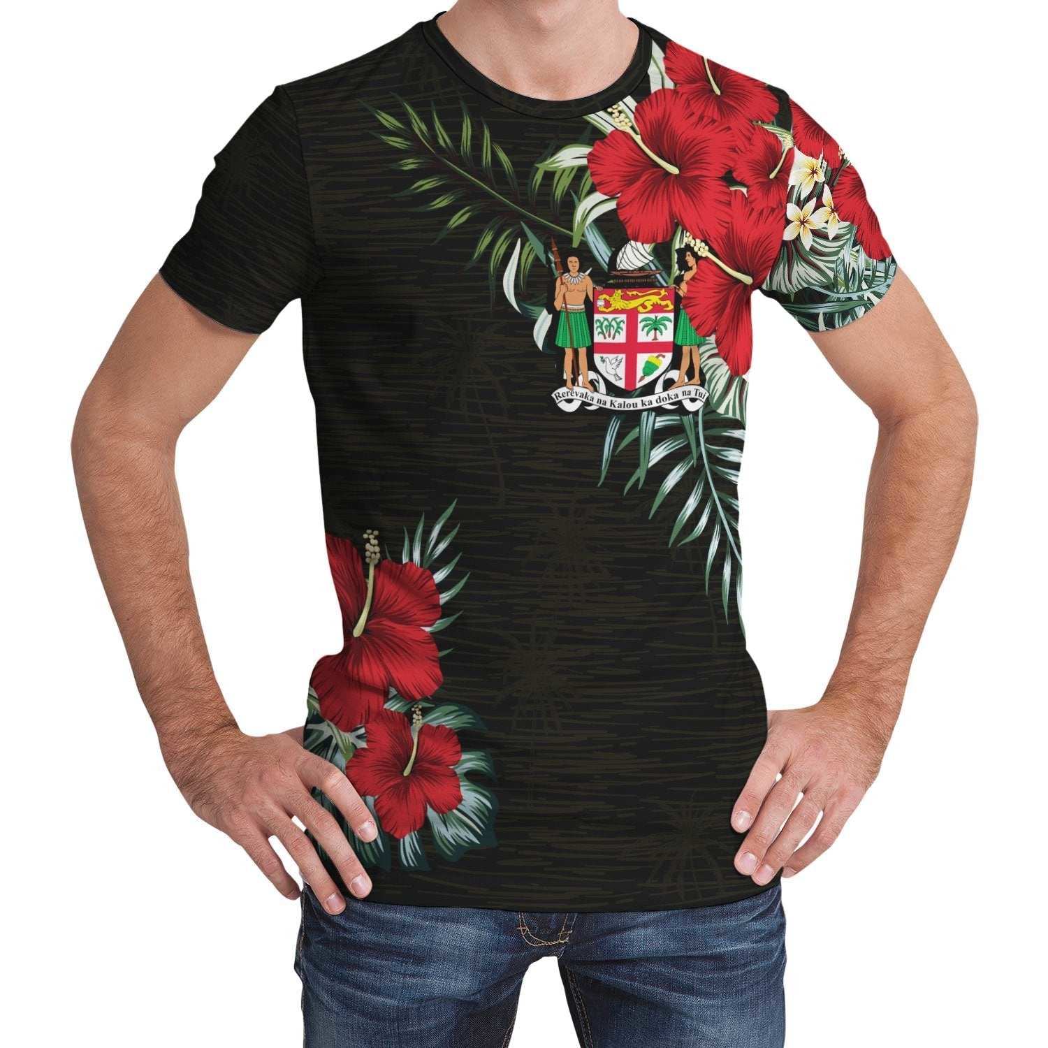 Fiji T shirt Hibiscus (Men/Women) - Vibe Hoodie Shop