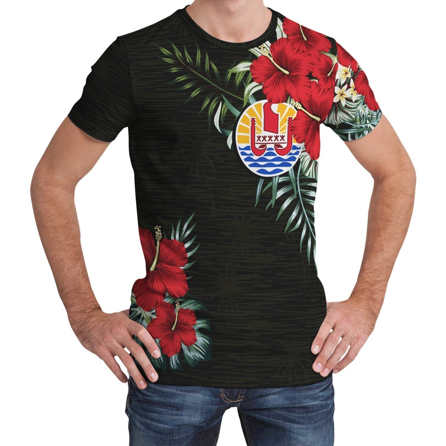 French Polynesia T shirt Hibiscus (Men/Women) - Vibe Hoodie Shop