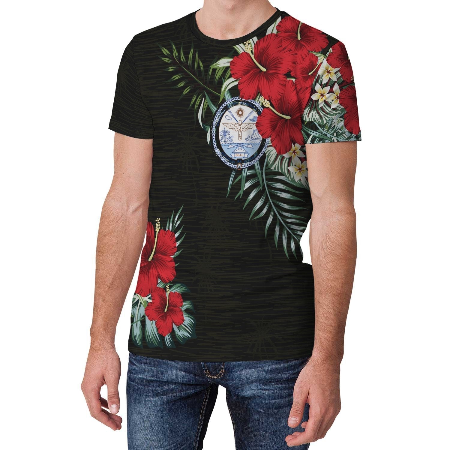 Marshall Islands T shirt Hibiscus (Men/Women) - Vibe Hoodie Shop