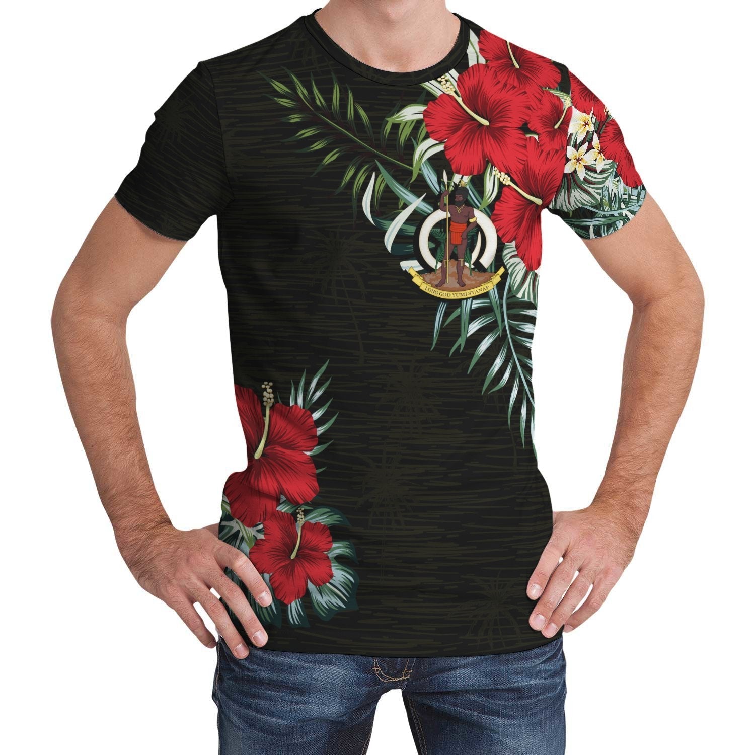 Vanuatu T shirt Hibiscus (Men/Women) - Vibe Hoodie Shop