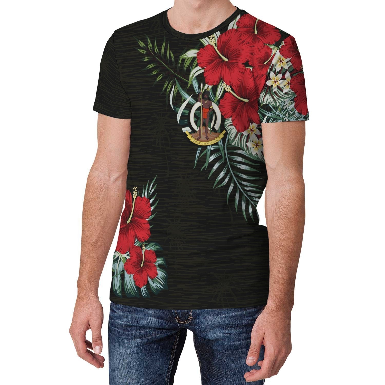 Vanuatu T shirt Hibiscus (Men/Women) - Vibe Hoodie Shop