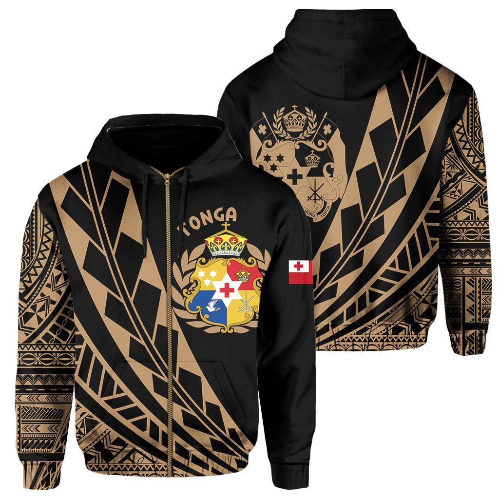 Tonga Zip Hoodie - Nesian Gold - Vibe Hoodie Shop