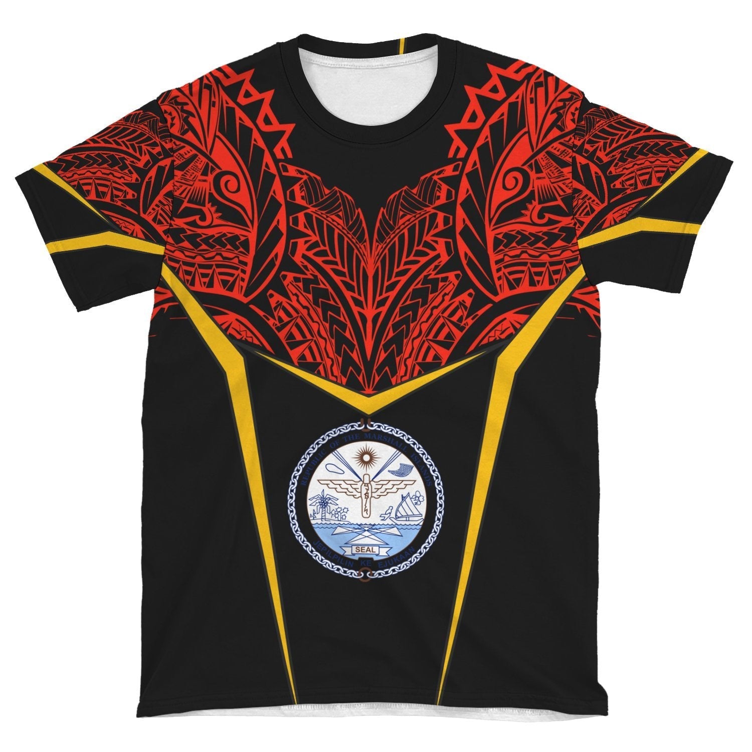 Marshall Islands Unisex T shirt - Tribal Style - Vibe Hoodie Shop