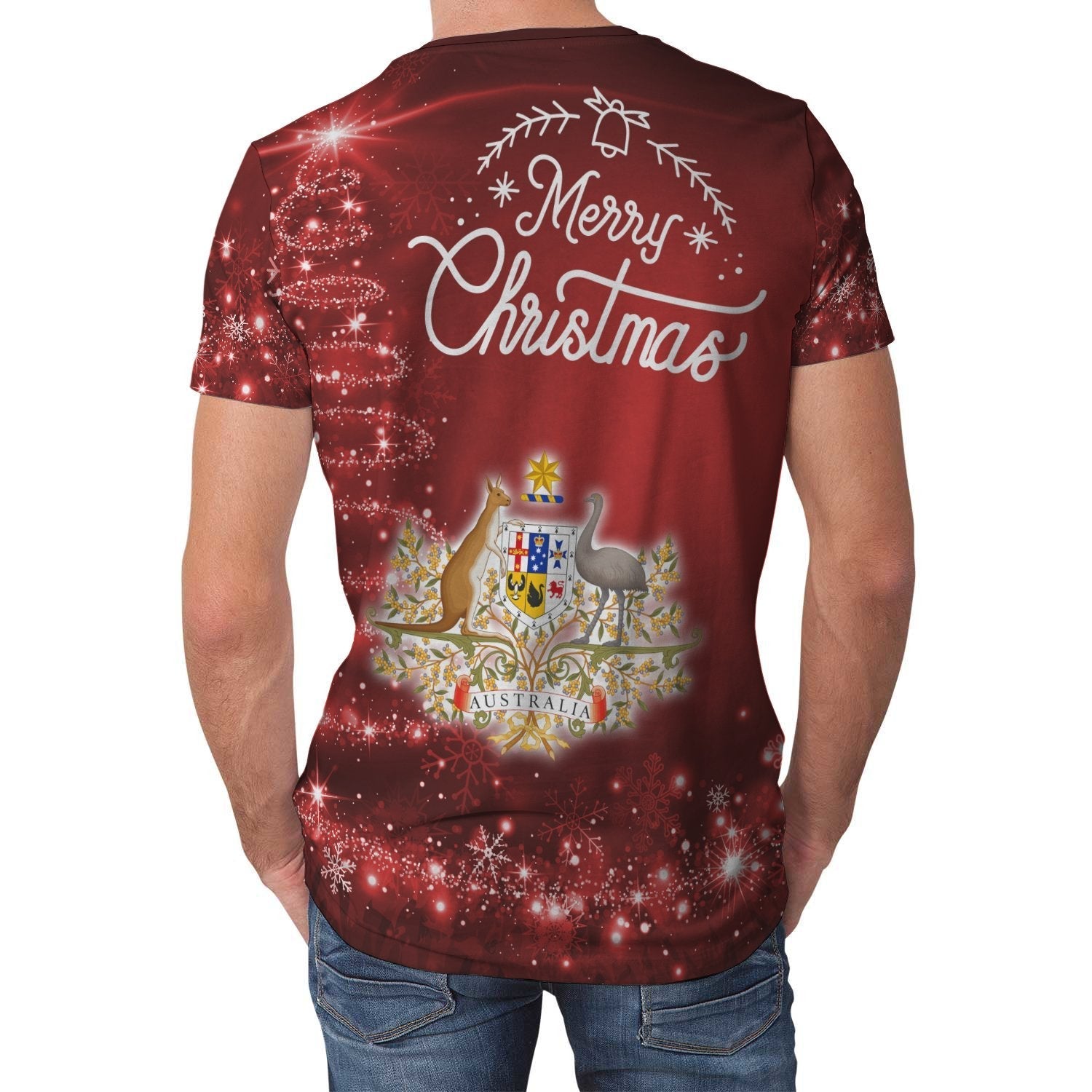 Australia Christmas T shirt - Australian Coat Of Arms T shirt Merry Christmas - Unisex - Vibe Hoodie Shop