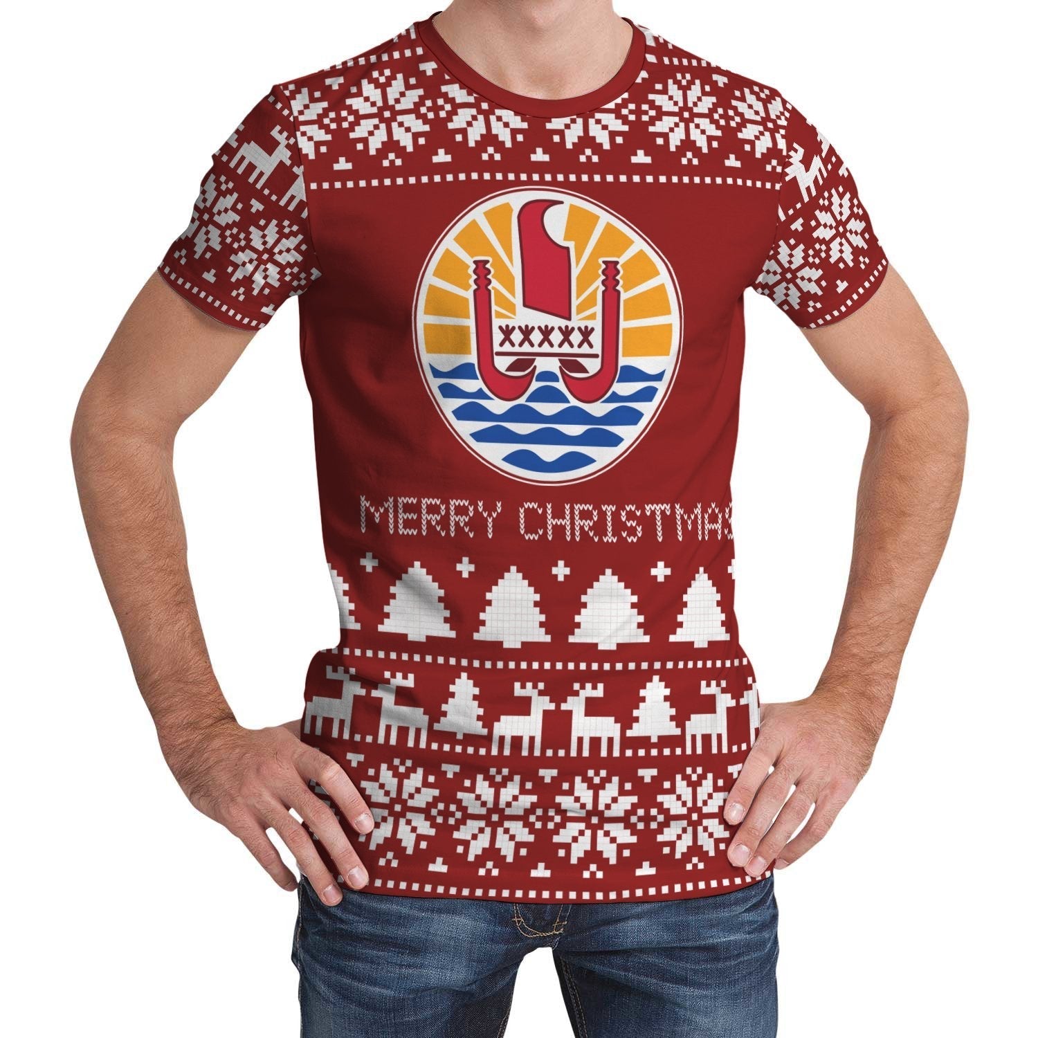 French Polynesia Christmas T shirt (Women's/Men's) - Vibe Hoodie Shop