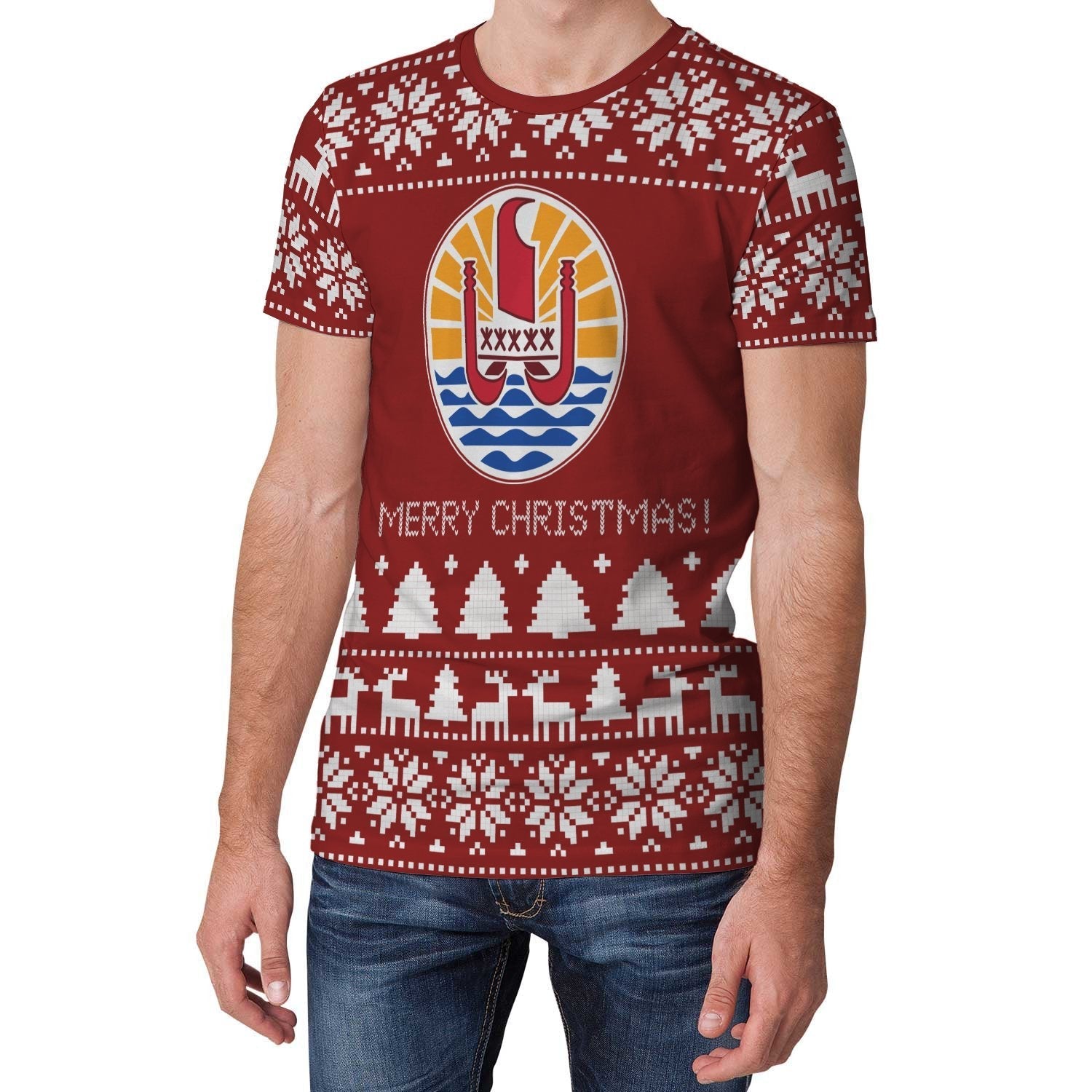 French Polynesia Christmas T shirt (Women's/Men's) - Vibe Hoodie Shop