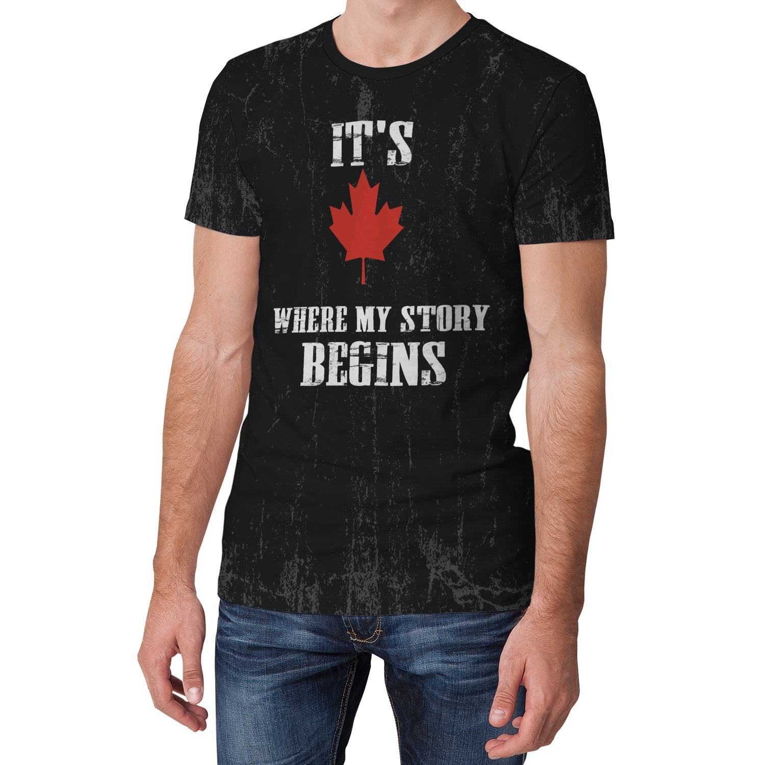 Canada T shirt - It's Where My Story Begins - Vibe Hoodie Shop