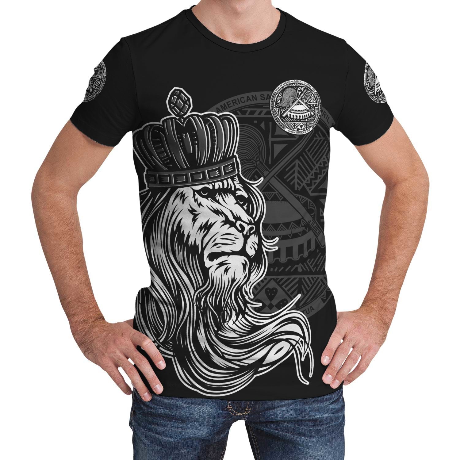 American Samoa T shirt - Lion with Crown (Women's/Men's) - Vibe Hoodie Shop